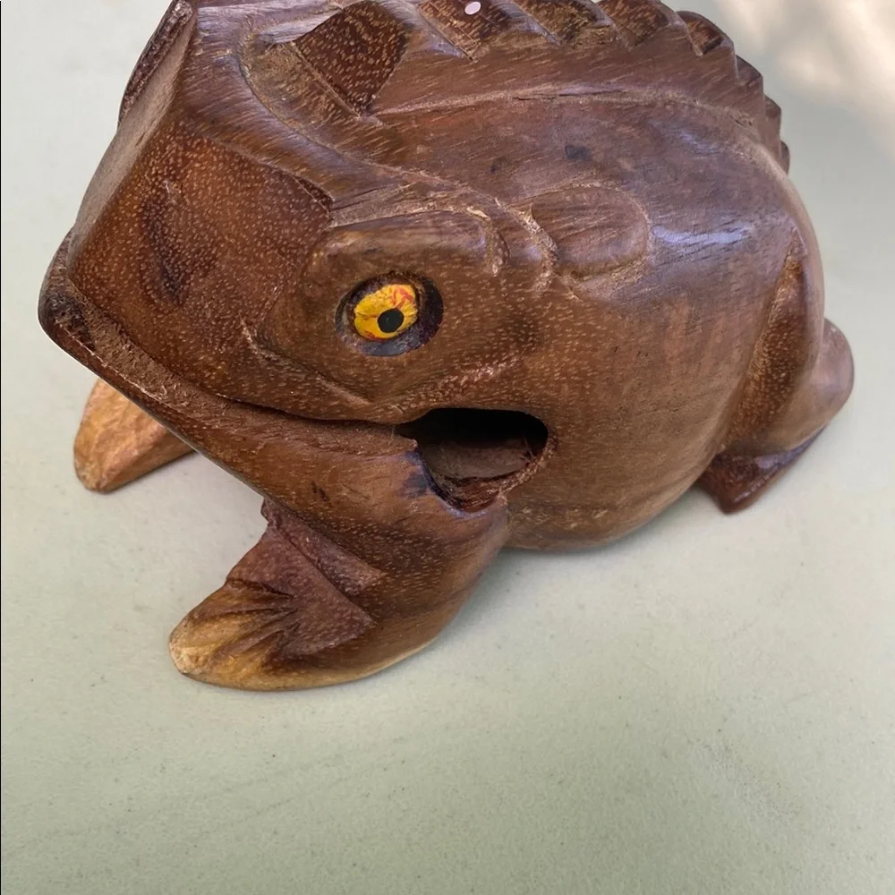 Handcrafted Wooden Frog Percussion Instrument